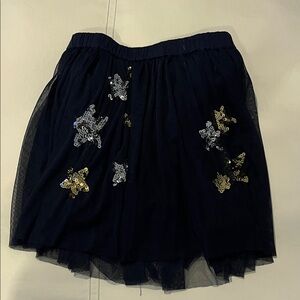 Crewcuts Navy Tule Skirt with Sequin Stars